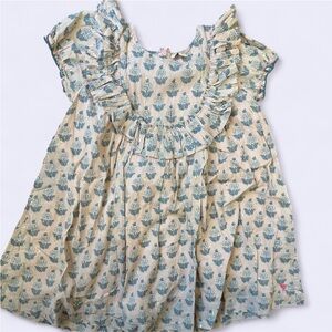 Pink Chicken Floral Ruffle Dress